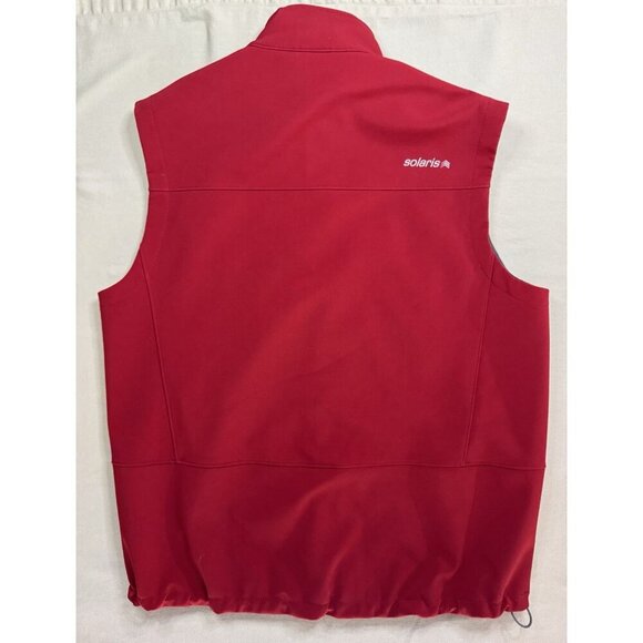 NEW Solaris Vest Mens Large Red Zip Water Resistant Fleece Lined Hiking Outdoor - Picture 2 of 15